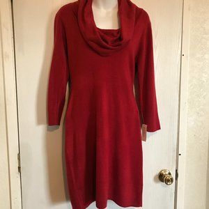 Dressbarn Sweater Dress Cowl Neck Size Medium 7/8